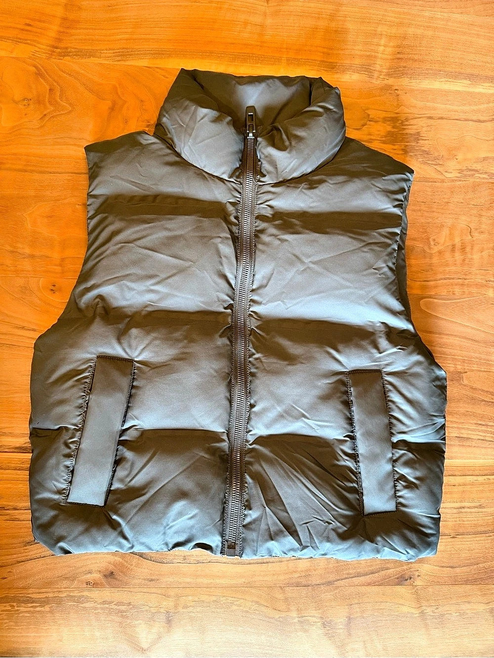 Zara Puffer Vest Olive Green XS